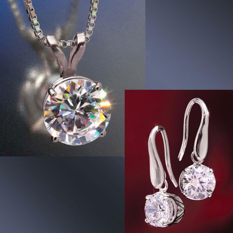 Solitaire Necklace & Earring Set